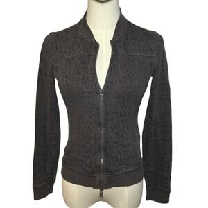 Armani Exchange Gray Zip Mock Neck Athletic Jacket Small Minimalist Gorpcore